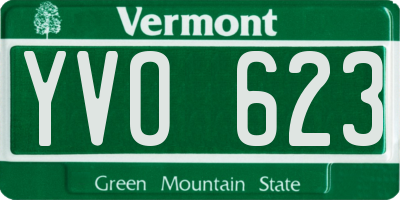 VT license plate YVO623