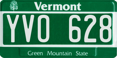 VT license plate YVO628
