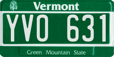 VT license plate YVO631