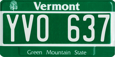 VT license plate YVO637