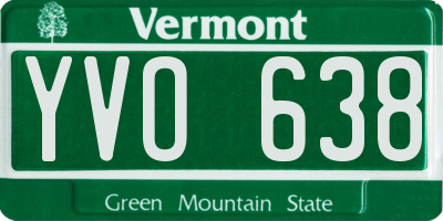 VT license plate YVO638
