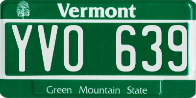VT license plate YVO639