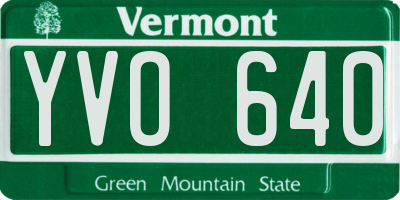 VT license plate YVO640
