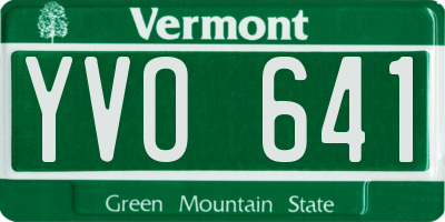VT license plate YVO641