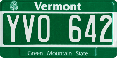 VT license plate YVO642