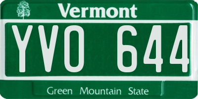 VT license plate YVO644