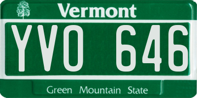 VT license plate YVO646