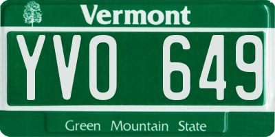 VT license plate YVO649