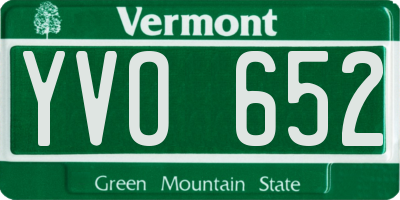 VT license plate YVO652