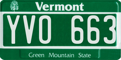 VT license plate YVO663