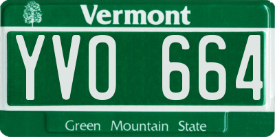 VT license plate YVO664