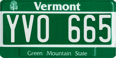 VT license plate YVO665