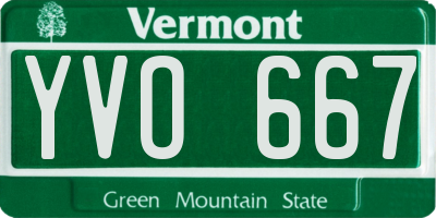 VT license plate YVO667