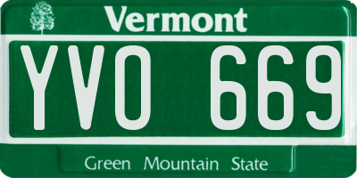 VT license plate YVO669