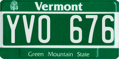 VT license plate YVO676