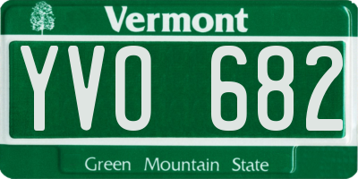 VT license plate YVO682