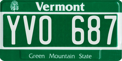 VT license plate YVO687