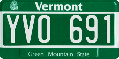 VT license plate YVO691