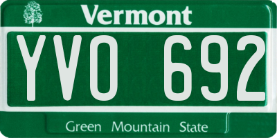 VT license plate YVO692