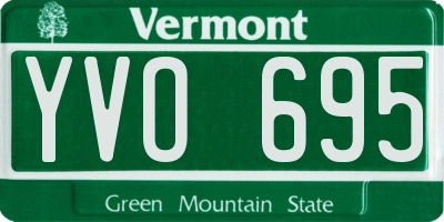 VT license plate YVO695