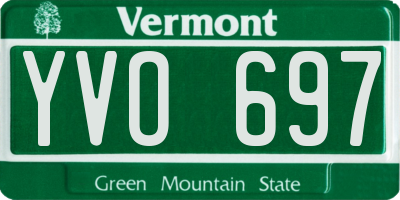 VT license plate YVO697