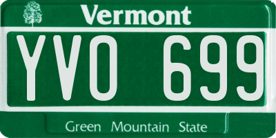 VT license plate YVO699