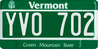 VT license plate YVO702