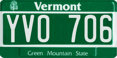 VT license plate YVO706