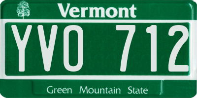 VT license plate YVO712