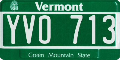 VT license plate YVO713