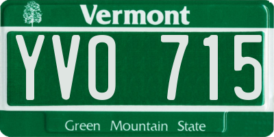 VT license plate YVO715