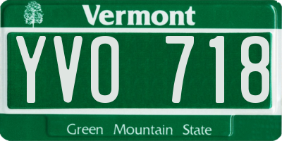 VT license plate YVO718