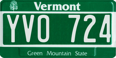 VT license plate YVO724