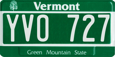 VT license plate YVO727