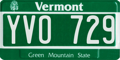 VT license plate YVO729