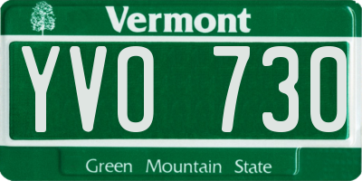 VT license plate YVO730