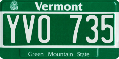 VT license plate YVO735