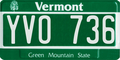 VT license plate YVO736