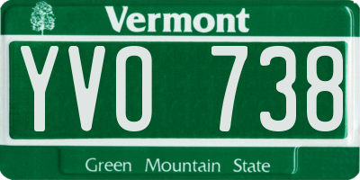 VT license plate YVO738