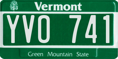 VT license plate YVO741