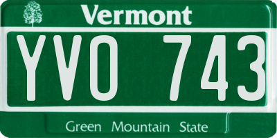 VT license plate YVO743