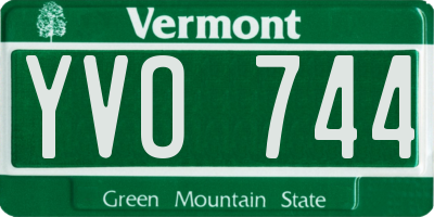 VT license plate YVO744
