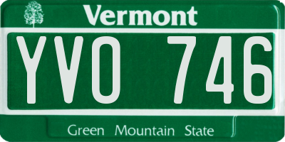 VT license plate YVO746