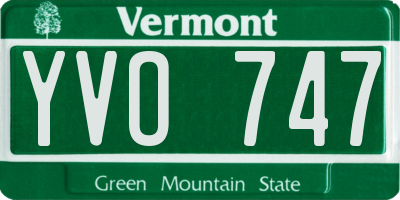 VT license plate YVO747