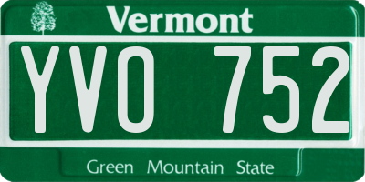 VT license plate YVO752