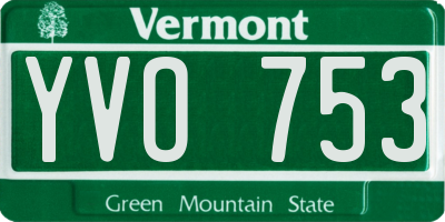 VT license plate YVO753