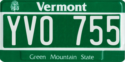 VT license plate YVO755