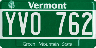 VT license plate YVO762