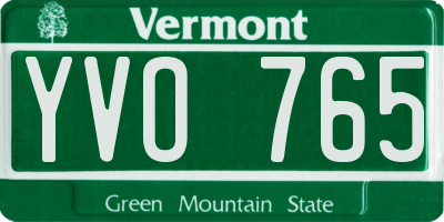 VT license plate YVO765