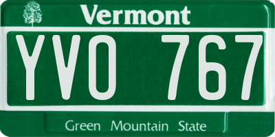 VT license plate YVO767